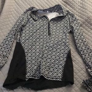 Black and White Sports Half Zip
